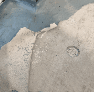 Defective waterproof membrane application
